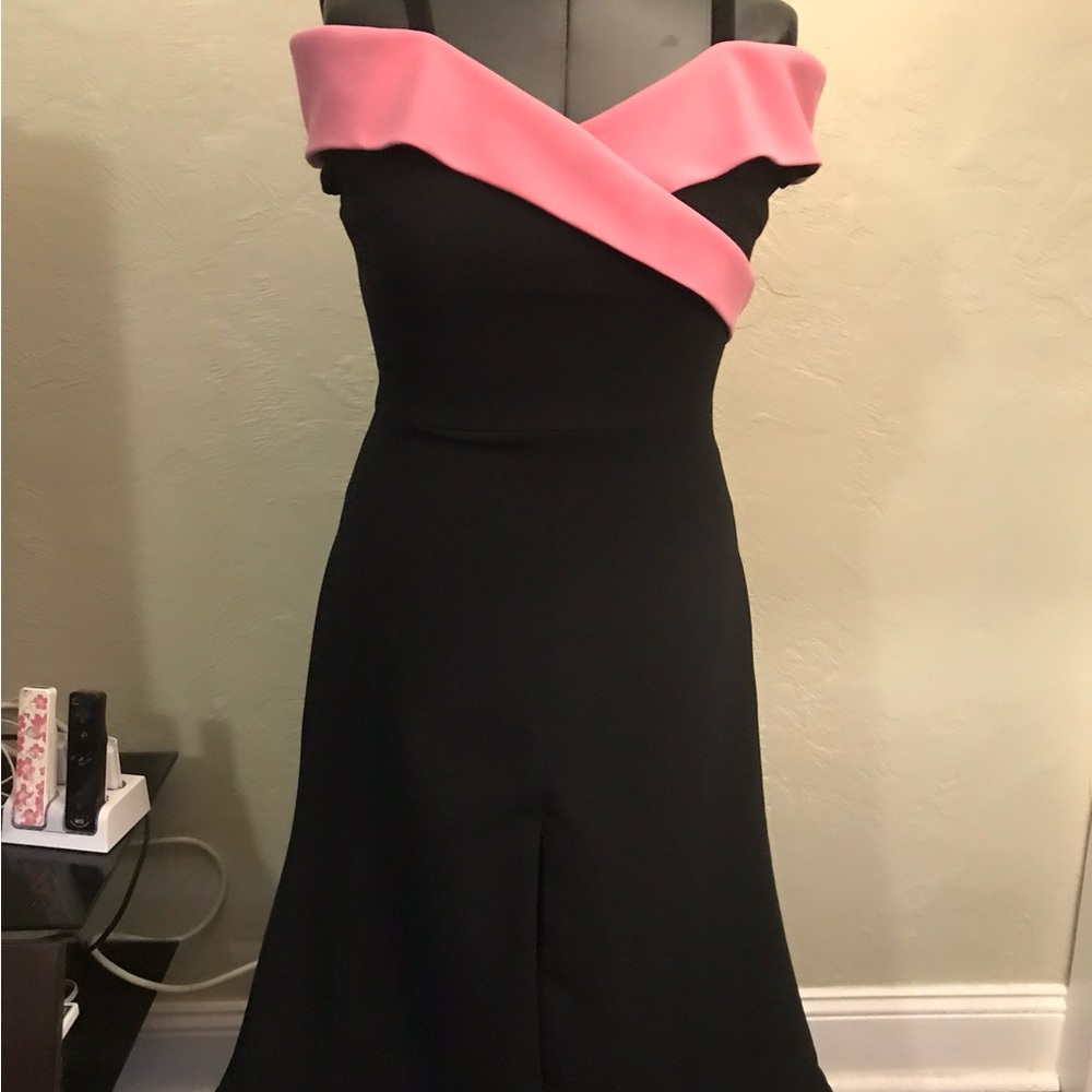 Christian Siriano Black Dress with Pink Accent